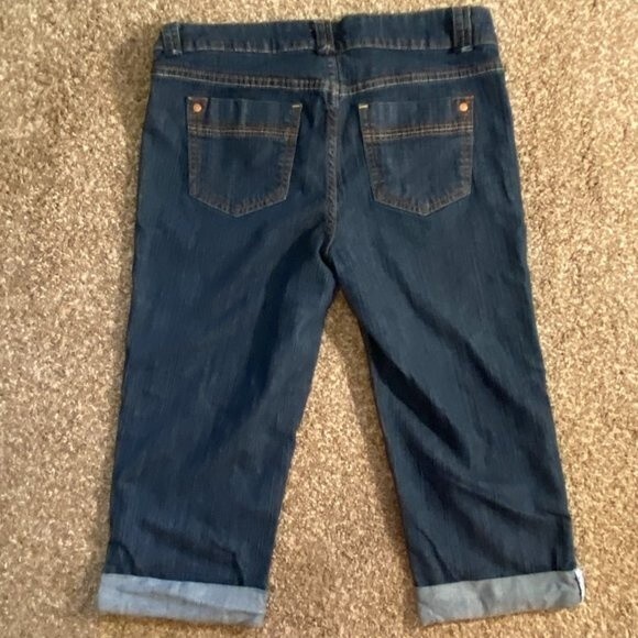 Faded Glory Cuffed Cotton Denim Capri Women Jeans Size 8 - Picture 3 of 5
